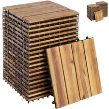 Terrassenfliesen Balkonfliesen Klicksystem 31cm x 31cm wetterfest Akazienholz