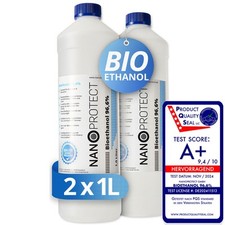 Bioethanol 96,6% | Ethylakohol | 2 x 1 Liter | Lösemittel | Premium Bio-Ethanol