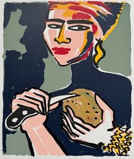 Elvira Bach Signierter nummerierter Original Siebdruck mit Widmung - nur 30 Ex.!