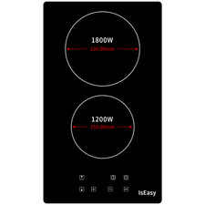 3000W Glaskeramik Kochfeld 2 Platten Rahmenlos Timer TouchControl Einbau 230 V