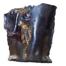 Designer Vase Anthrazit Gold