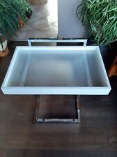 Beistelltisch Weiß MDF Metall Glas