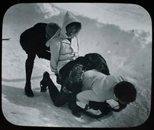 Magische Laternenrutsche RODELRENNEN - DER START UM 1910 FOTO SCHWEIZ ? SPORT