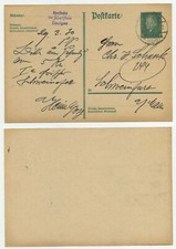 82970 - Ganzsache P 181 - Postkarte - Saulgau 29.3.1930 nach Schweinfurt
