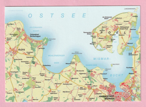 Landkartenmotiv - ak, ddr)