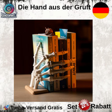 Skelett-Hand Buchstütze | Gothic Regal Deko | Halloween Horror Accessoire