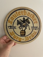 Blechschild Lauterbacher Bier Burgbräu Rund Vintage Schild Bar Theke Brauerei
