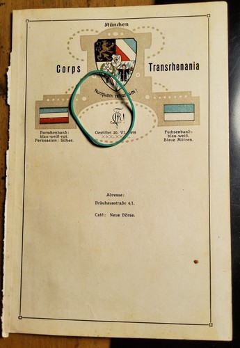 Corps transrhenania münchen - transrhenania,