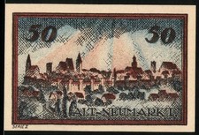 Notgeld Neumarkt / Schlesien 1920, 50 Pfennig, Alt Neumarkt Stadtansicht und St 