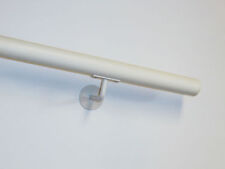 Handlauf S1308 Buche massiv weißlack, Handlaufhalter weiß pulverbeschichtet