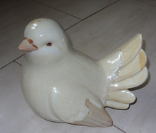 1 Stück große Deko Figur: sitzende Taube/Keramik, Beigetöne