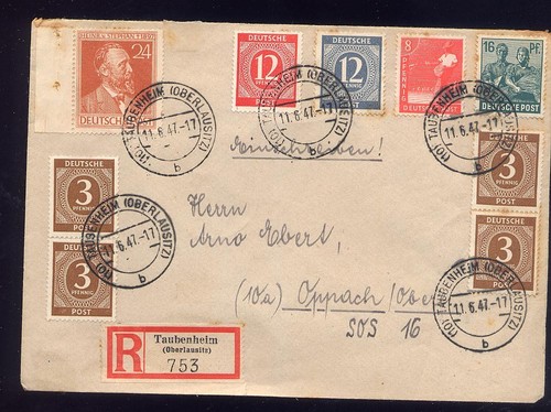 Reco brief buntfrankatur 1947 - reco,