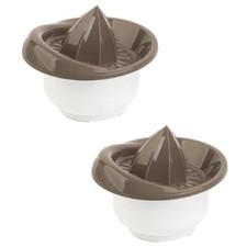 2x Zitronen-Zitrus-Orangen-Saft-Hand-Presse Behälter 0,5 l BPA frei Farbe braun