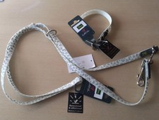Hunter Verstellb. Hunde Leine + Halsband Reflect Glow  refl. Leo Gr. S NEU