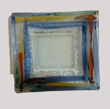 Lafiore rechteckige Platte, Glasteller 13 x 12 cm aus Fusing Glas