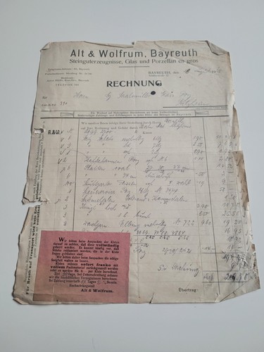 Rechnung alt wolfrum - rechnung, &