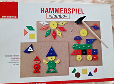 Hammerspiel Jumbo, Ideen Shop, m. 2 echten Korkplatten, Holzteile, Nägel, Hammer