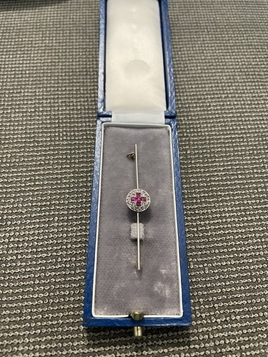 Antike diamant rubin brosche - rubin,