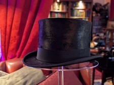 Carl Kellner Zylinder Hut Vintage Maulwurffell Hamburg ORIGINAL mit Box selten