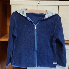 Loud + Proud Kinder Jacke Bio Baumwolle Organic blau mit Kapuze Gr. 122/ 128