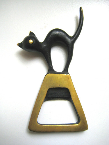 Flaschenöffner bronze katze - flaschenöffner,