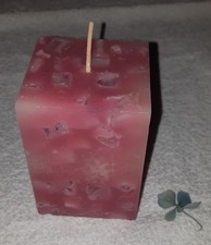 Partylite Square Pillarkerze Duft Himbeer Thymian Rarität Top Zustand  7x7x10cm