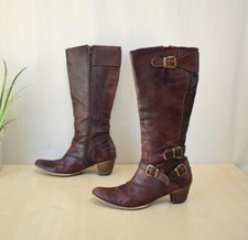 coole rotbraune Buffalo Stiefel Gr. 37 kleine Zierschnallen - Sammler