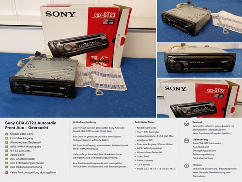 Sony cdx gt23 autoradio - cdx-gt23,