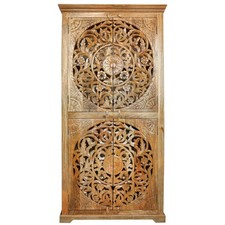 Schrank Latika Indischer Schrank Mangoholz Oriental Schlafzimmer Natur 200cm 2m