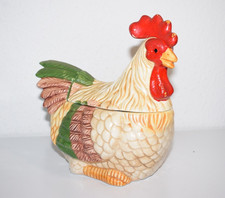Porzellan Hahn Figur Dose