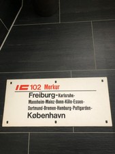 Zuglaufschild B 23:  IC 102 Merkur = Freiburg - Kobenhavn