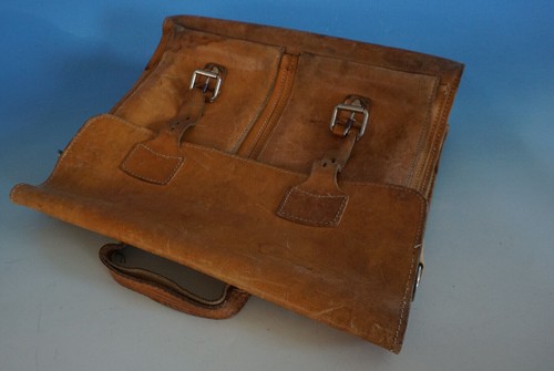 Vintage leder tasche - leder,