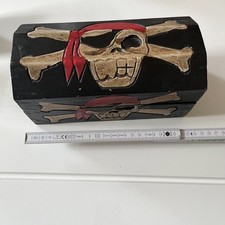 Schatztruhe Piratenkiste Aufbewahrungsbox Holz ca 24x12x12 cm Piraten Truhe