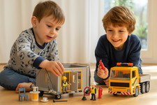 Playmobil 9898 Tieflader mit Baucontainer NEU ohne OVP Baustelle Zubehör Set