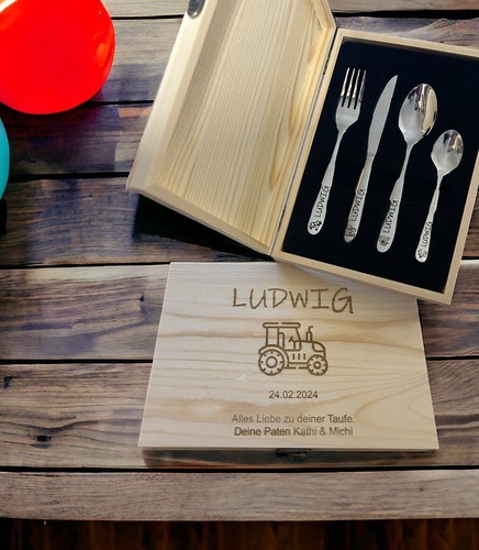 Kinderbesteck mit gravur - mit, gravur-