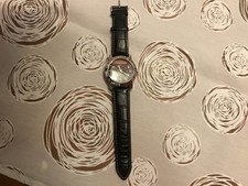 Eric Chevillard Uhr ungetragen echtes Lederarmband schwarz