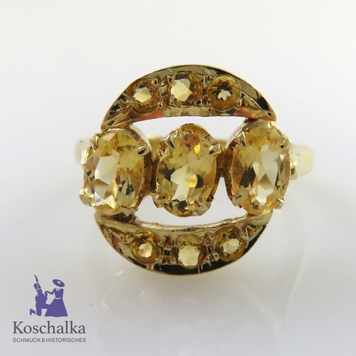 Vintage damenring mit citrin - vintage,