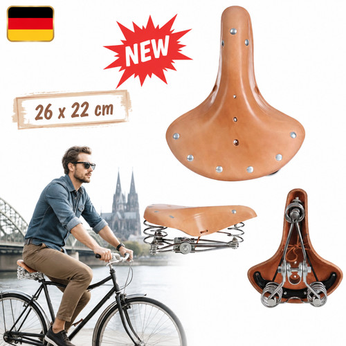 Fahrradsattel retro echtleder - fahrradsattel,