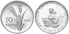Türkei - Turkiye 10 Kurus 1976 FAO Mutter und Kind - Turkey