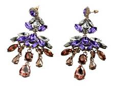 Ohrschmuck Ohrringe HEINE lila bunt Steine Glas Acryl Statement Look