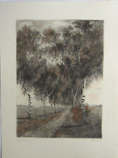 Rüdiger /  Radierung / handsigniert /   Worpsweder Lanschaft