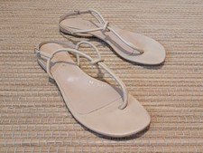 Original UNÜTZER Flip-Flops/Zehentrenner/Sandalen/Schuhe Damen Leder beige Gr.42