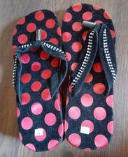 süße Polka Dots Plateau Flipflops schwarz-rot mit Strass Gr 38/39 NEU