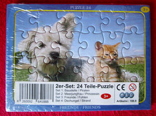 Neu&OVP: 2er Set Kinderpuzzles mit je 24 Teile "FREUNDE und FOHLEN" MIC Hund