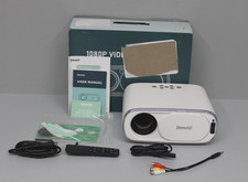 Jimveo E30 Videoprojektor Auto-Objektivdeckel Full HD 1080P Beamer Weiß