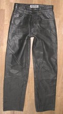 schmale " ENJOY " LEDERJEANS / Lederhose in schwarz aus Glattleder W27"/ L30"
