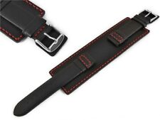 Uhrenarmbänder Breitband Unterlegteil Uhrband Leder schwarz 18 20 22 24mm NEU