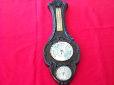 DDR Wetterstation Fischer Thermometer+Barometer+Hygrometer, Holzoptik, gebraucht