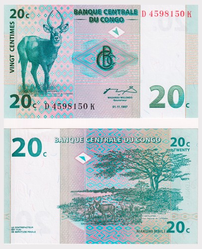 Kongo centimes 1997 - 20,