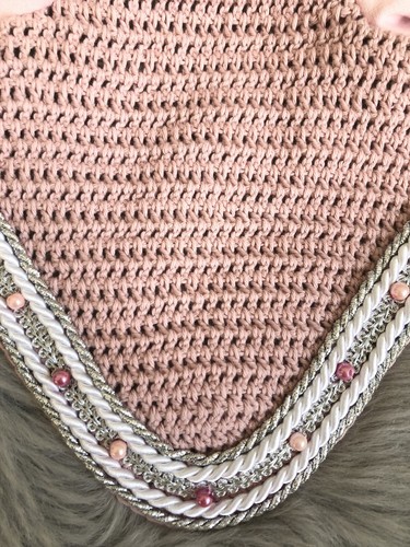 Fliegenohren rosa mit perlen - mit,